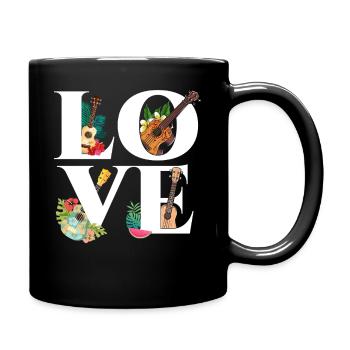 Ukulélé hawaïen Ukulélé Love - Mug uni - noir - Droite