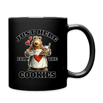 Sweet Bear Just Here For The Cookies - Full Colour Mug - black - Right