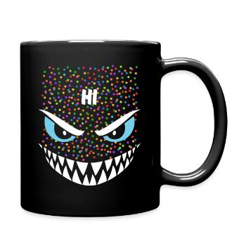 Shark | Big Face Costume Carnival Disguise - Full Colour Mug - black - Right