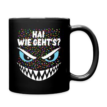 Shark, how are you? | Costume, Carnival, Disguise - Full Colour Mug - black - Right