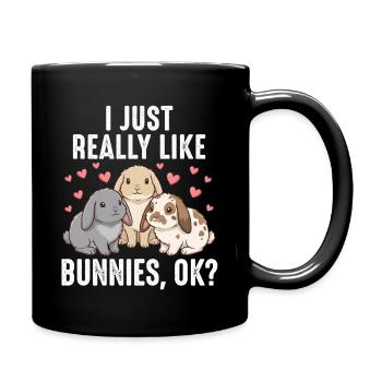 Des lapins mignons - J’aime vraiment les lapins, d’accord - Mug uni - noir - Droite