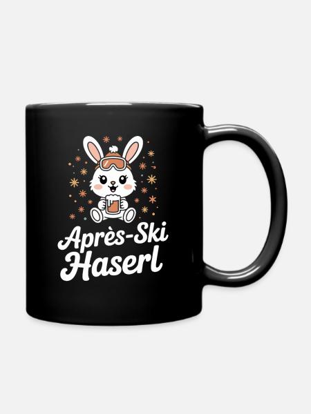 Apres Ski Haserl Hüttengaudi Skifahrerin Skihaserl - Tasse einfarbig - Schwarz
