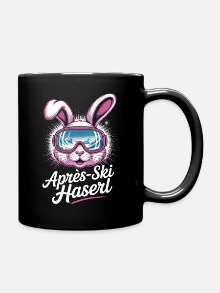 Apres Ski Haserl Hüttengaudi Skifahrerin Skihaserl - Tasse einfarbig - Schwarz