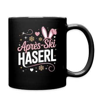 Après-ski bunny hut fun Skier ski bunny - Full Colour Mug - black - Right
