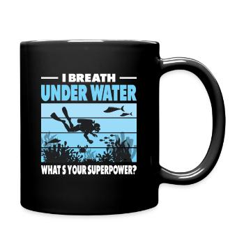 Drôle de design de plongeur - Mug uni - noir - Droite