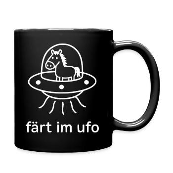 Horse in the UFO – Funny equestrian sport - Full Colour Mug - black - Right