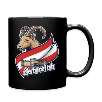 Bouquetin avec drapeau autrichien - Mug uni - noir - Droite