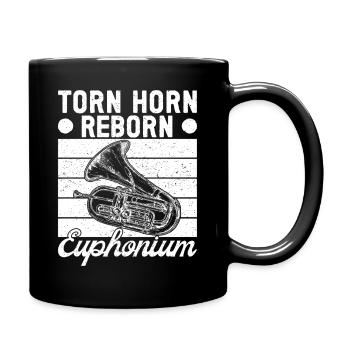Baritone Player Torn Horn Reborn Euphonium - Full Colour Mug - black - Right