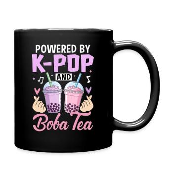 Powered By K Pop And Boba Tea - Full Colour Mug - black - Right