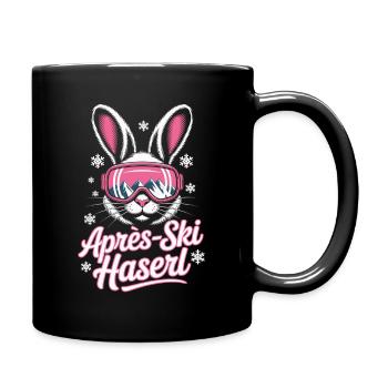 Apres Ski Haserl Hüttengaudi Skifahrerin Skihaserl - Tasse einfarbig - Schwarz - Rechts