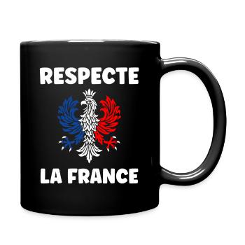 Respect France Trikolore Adler - Tasse einfarbig - Schwarz - Rechts