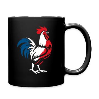 Französischer Hahn - Tasse einfarbig - Schwarz - Rechts