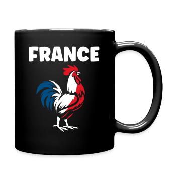 Trikolore Hahn Frankreich - Tasse einfarbig - Schwarz - Rechts