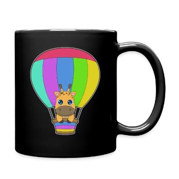 Montgolfière girafe - Mug uni - noir - Droite