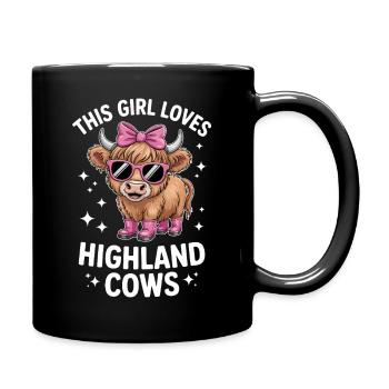 Hochlandrind Sprüche Lustige Hochlandrind Geschenk - Tasse einfarbig - Schwarz - Rechts