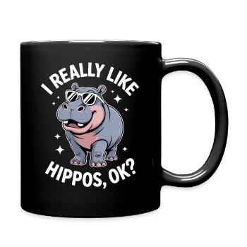 Expressions d’hippopotames Blague hippopotame Cadeau d’hippopotame - Mug uni - noir - Droite