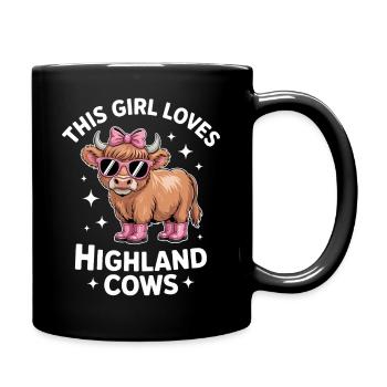 Hochlandrind Sprüche Lustige Hochlandrind Geschenk - Tasse einfarbig - Schwarz - Rechts