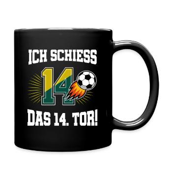 Ich Schiess 14. Tor Lustig 14. Geburtstag Fußball - Tasse einfarbig - Schwarz - Rechts