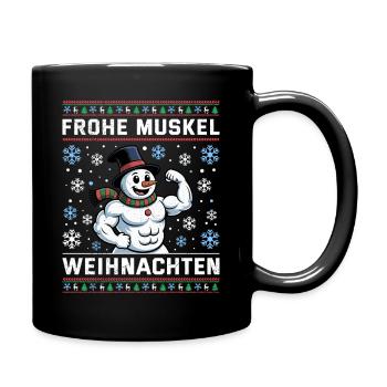 Gym MERRY MUSCLE CHRISTMAS Funny - Full Colour Mug - black - Right