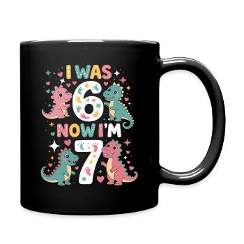 Von sechs bis sieben Dinosauriern - Tasse einfarbig - Schwarz - Rechts