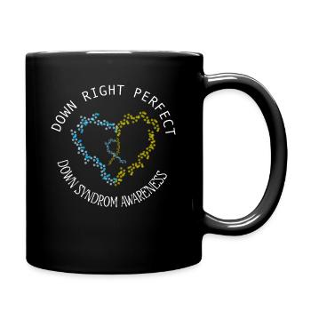 Cœur de conscience à la trisomie Down parfaite - Mug uni - noir - Droite
