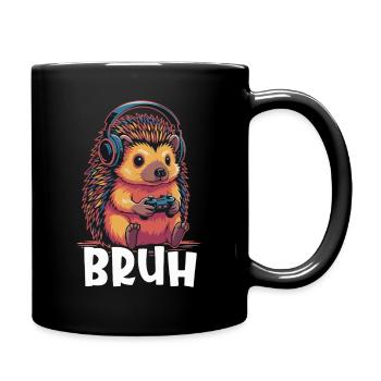 Gamer Igel mit Kopfhörern - Tasse einfarbig - Schwarz - Rechts