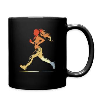 Coureuse Girl Graphique Vintage - Mug uni - noir - Droite