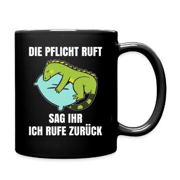 Duty calls, tell her I'll call back - Full Colour Mug - black - Right
