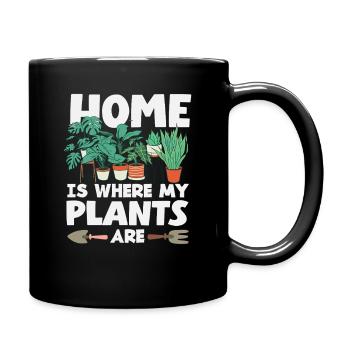 Maison où mes plantes sont amoureuses des plantes - Mug uni - noir - Droite