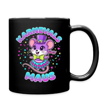 Karnevalsmaus Süß Fasching Kostüm Geschenk Kinder - Tasse einfarbig - Schwarz - Rechts