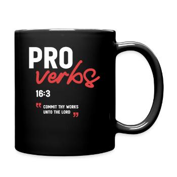 Confie tes œuvres au Seigneur Proverbes 16:3 Bible - Mug uni - noir - Droite