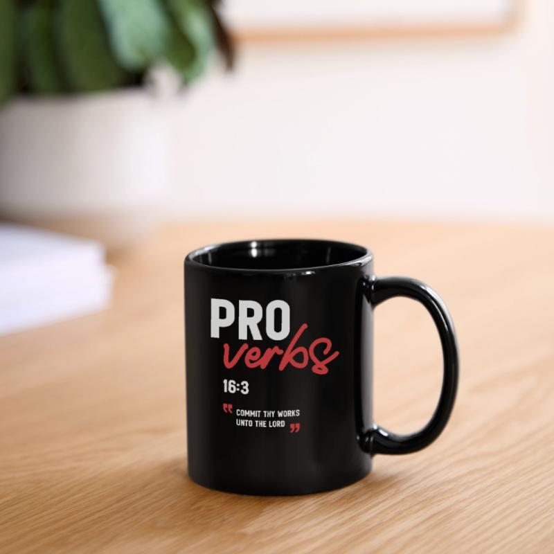 Commit Thy Works unto the Lord Proverbs 16:3 Bible Full Colour Mug