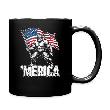 America Bigfoot Drôle 4 juillet Bigfoot Ameri - Mug uni - noir - Droite