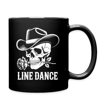 Line Dance Skull with Rose - Full Colour Mug - black - Right