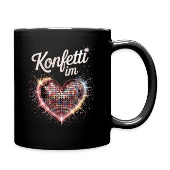 Konfetti Im Herzen Karneval Kostüm Damen Fasching - Tasse einfarbig - Schwarz - Rechts