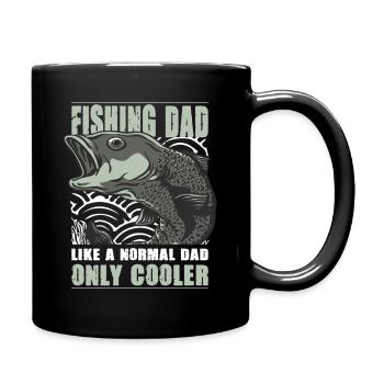 Fishing Dad Outfit - Lustiges Angler Geschenk Papa - Tasse einfarbig - Schwarz - Rechts