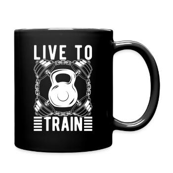 Powerlifting Bodybuilder Live To Train Gym - Full Colour Mug - black - Right