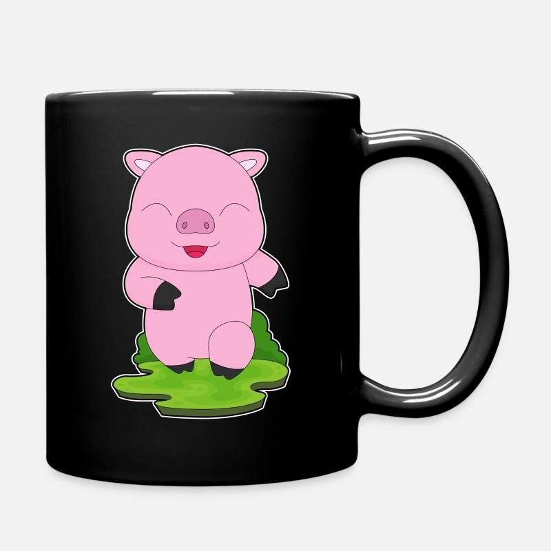 Pig Jogger Jogging Sport - Full Colour Mug - black