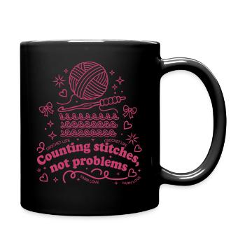 Compter les mailles, pas de problèmes, fil de vie au crochet - Mug uni - noir - Droite