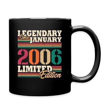 Retro-Geburtstagsgeschenk im Januar 2006 - Tasse einfarbig - Schwarz - Rechts