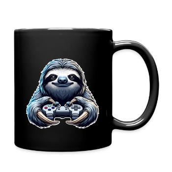 Gaming Faultier - Tasse einfarbig - Schwarz - Rechts