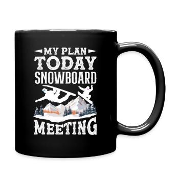 Snowboarden Snowboardtreffen Sessellift - Tasse einfarbig - Schwarz - Rechts