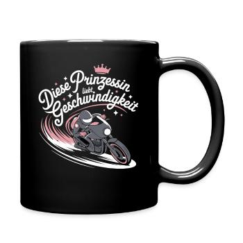 Cette princesse adore la moto de vitesse - Mug uni - noir - Droite