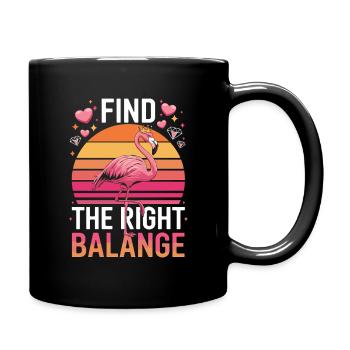 Find The Right Balange Flamingo With Crown Retro - Full Colour Mug - black - Right