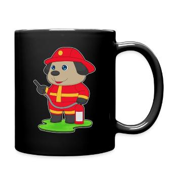 Dog Firefighter Fire Extinguisher Fire Brigade - Full Colour Mug - black - Right
