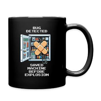 Machine rescued | Troubleshooting electricians - Full Colour Mug - black - Right