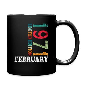 55. Geburtstag Februar 1971 Vintage Jahrgang - Tasse einfarbig - Schwarz - Rechts