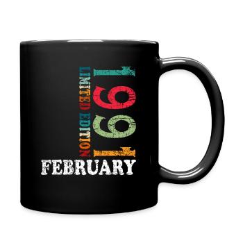 35. Geburtstag Februar 1991 Vintage Jahrgang - Tasse einfarbig - Schwarz - Rechts