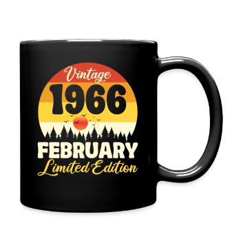 Birthday February 1966 Gift Vintage Limited - Full Colour Mug - black - Right