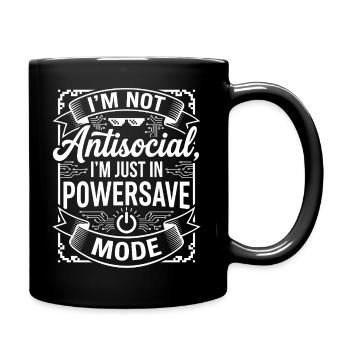 Mode d’économie de puissance : Non antisocial - Mug uni - noir - Droite